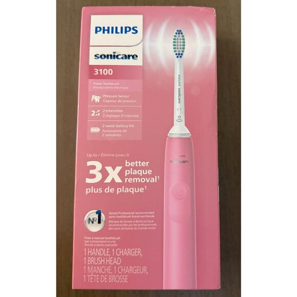 Philips Sonicare 3100 Rechargeable Electric Toothbrush Pressure Sensor Pink NEW - Picture 4 of 9
